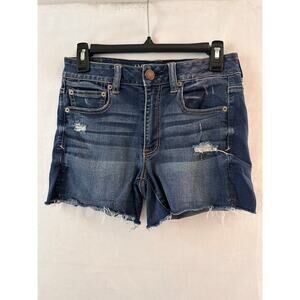 American Eagle Women’s High Rise Shortie Jean Shorts Super Super Stretch Denim 6
